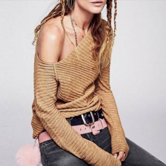 Free People Love and Harmony Gray Ribbed Knit Sweater - Picture 13 of 13